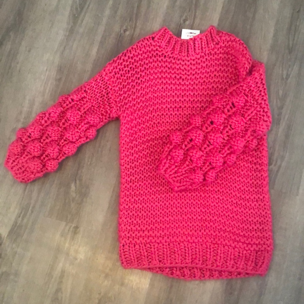 NWT Pom Pom Sleeve Sweater